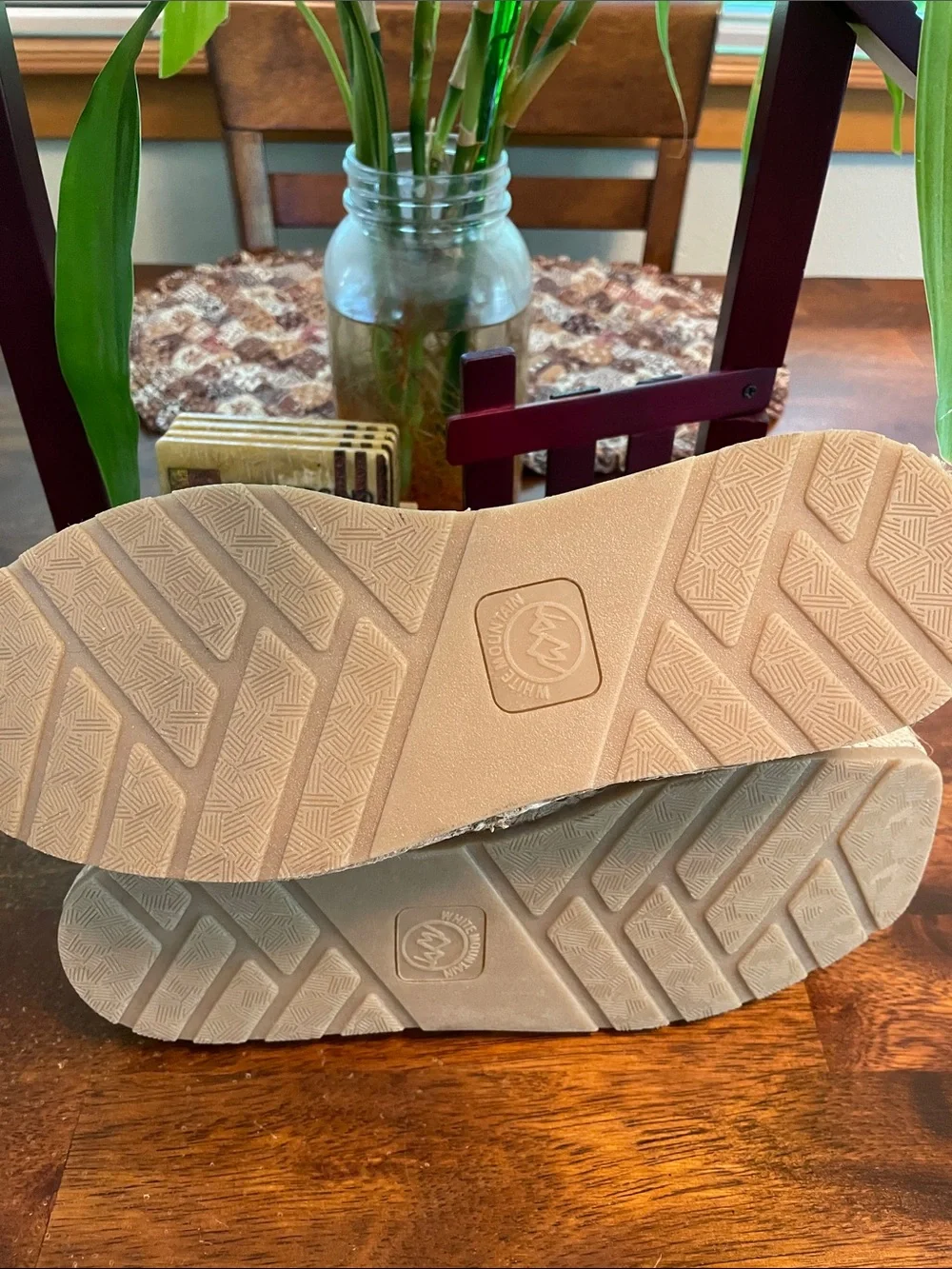 WHITE MOUNTAIN Stitch Espadrille Wedge Sandals Women’s 6.5 Natural/Multi